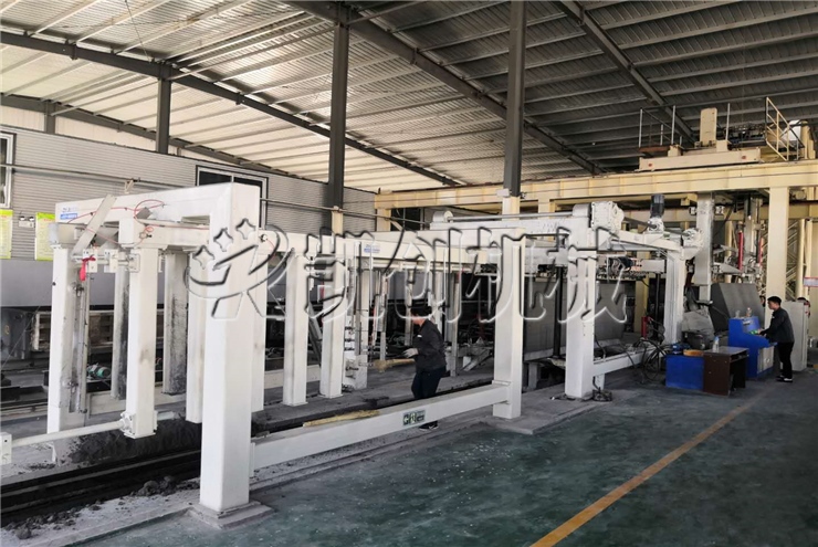 山西加气块生产线生产现场