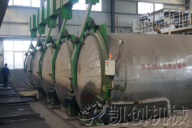 甘肃酒泉加气块设备生产现场