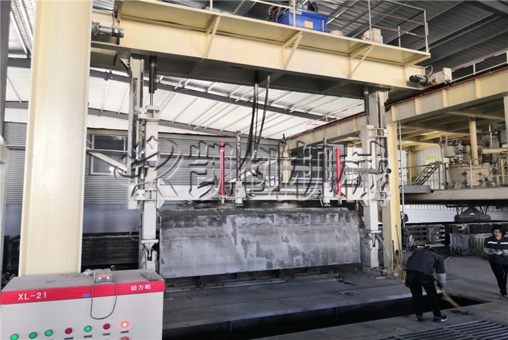 山西加气块生产线生产现场