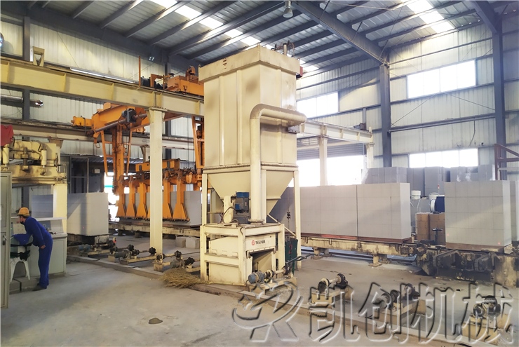 郑州东区30万立方加气混凝土生产线生产现场