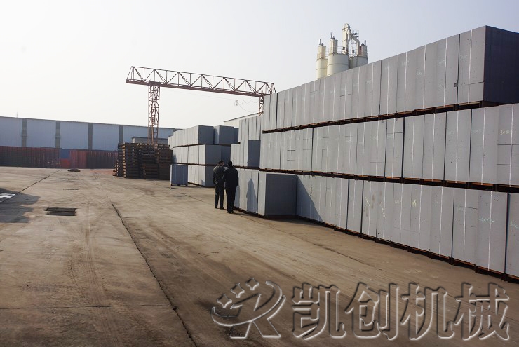 甘肃酒泉加气块设备生产现场