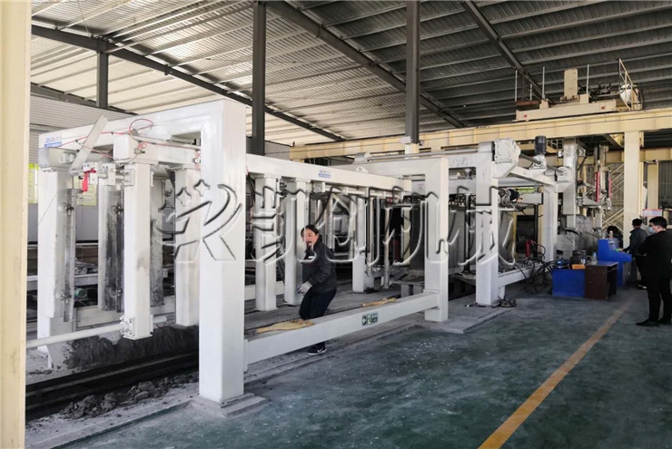 山西加气块生产线生产现场