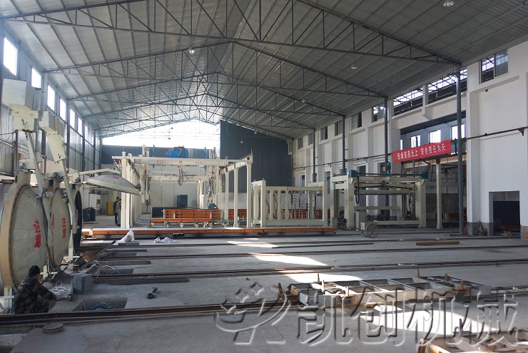 河南新郑加气混凝土设备生产现场