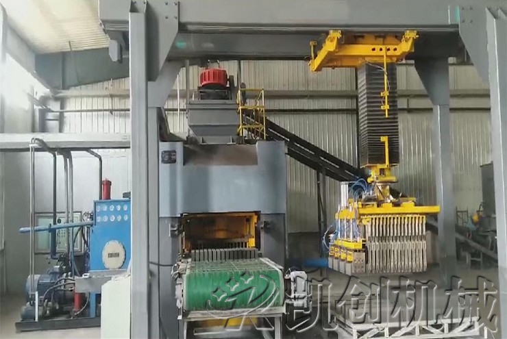 山西大同全自动液压砖机生产现场